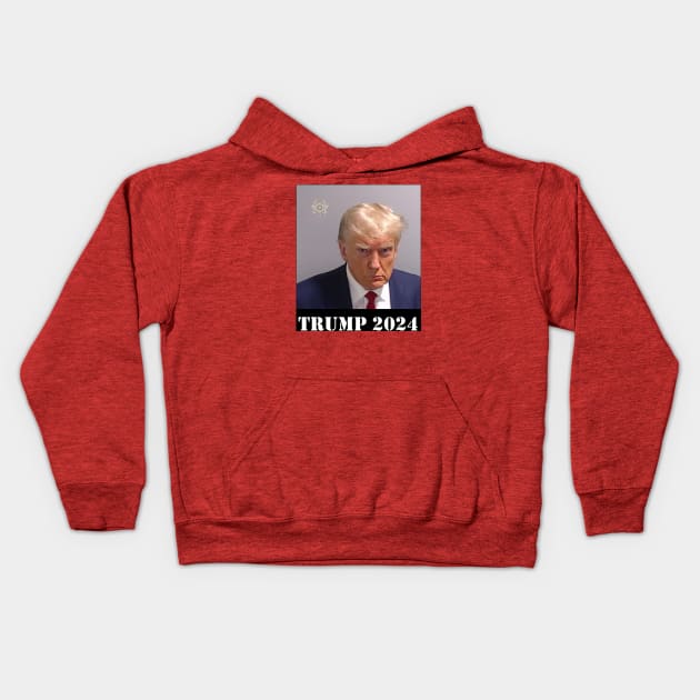 TRUMP 2024 MUGSHOT Kids Hoodie by thedeuce